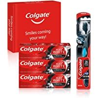 Los mejores  - Colgate Kit Blanqueante al Carbón con Pasta de Dientes Max White Carbón (3 x 75 ml) y Cepillo Blanqueador Max White 360…